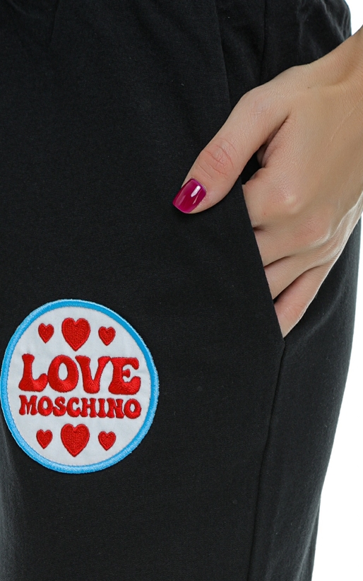 LOVE MOSCHINO-Pantaloni jogger cu patch brodat Love Moschino